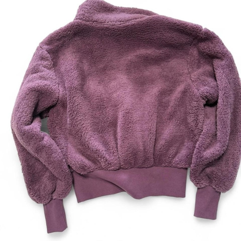 Savvi Plush Sherpa Half-Zip Fleece – M – Purple - Picture 2 of 7